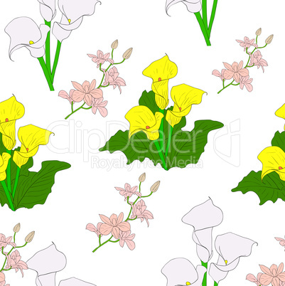 Seamless background with flower .