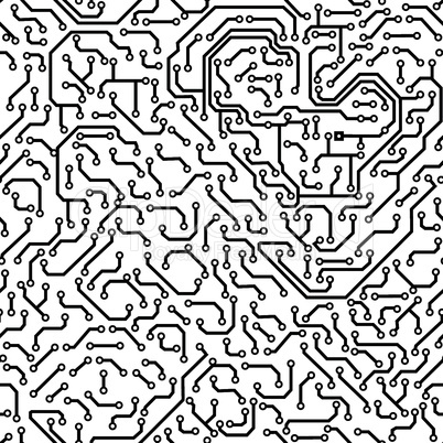 Seamless pattern. Computer circuit board.