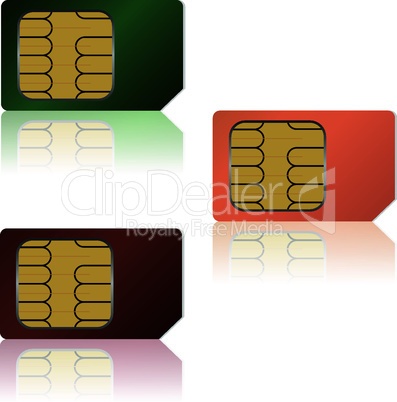 Set vector SIM cards.