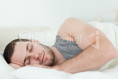 Calm man sleeping