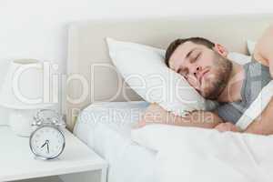 Attractive man sleeping