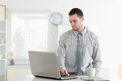 Businessman using a laptop