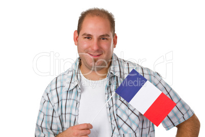 Junger Mann mit Nationalflagge