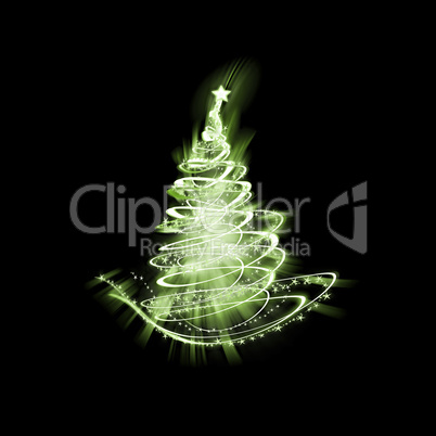 green christmas tree of light