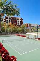 Tennis courts at the  luxury hotel, Tenerife island, Spain