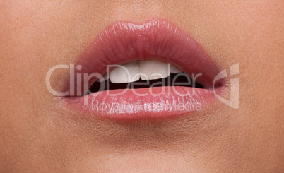 Beauty woman lips desire close-up