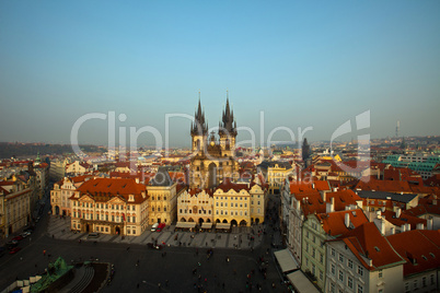 The Old Town Square in the center of Prague City