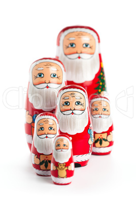 Happy Santa Claus Family