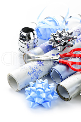 Christmas wrapping paper rolls