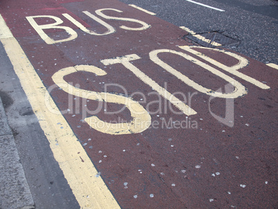 Bus stop sign