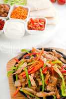 original fajita sizzling hot  on iron plate