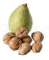 one pear and many nuts