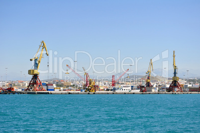 Cranes, loading equipment, port of Heraklion.