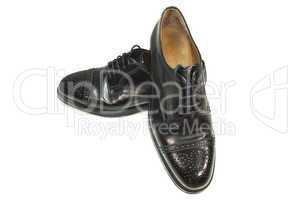 Black men's leather shoes