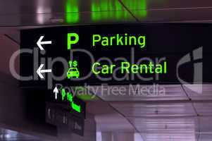 Parking and car rental.