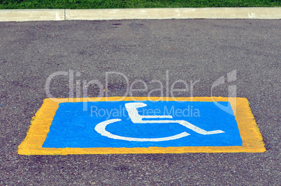 Handicapped reserved parking.