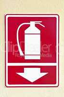 Fire extinguisher sign.