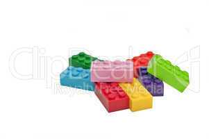 Plastic toys, building blocks.