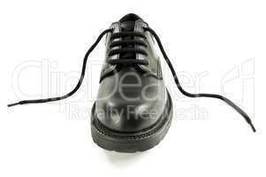 Black men's leather shoe.