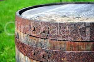 Old rusty barrel.