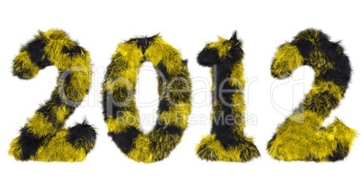 hairy lettering 2012 in black and yellow