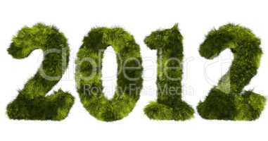 hairy lettering 2012 in stained green