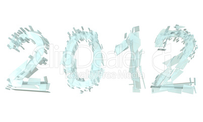 abstract splitted lettering 2012 in light blue