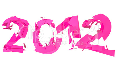 abstract splitted lettering 2012 in pink