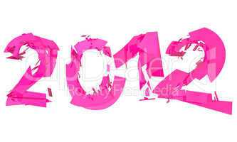 abstract splitted lettering 2012 in pink
