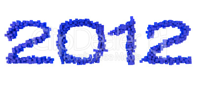 date 2012 written with blue cubes