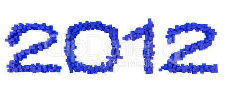 date 2012 written with blue cubes