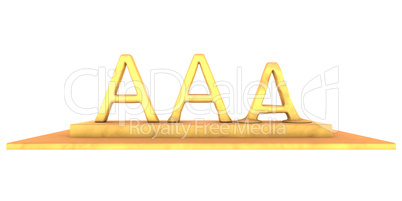 schmelzende Buchstaben "AAA" in Gold
