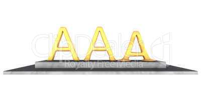 schmelzende goldene Buchstaben "AAA"