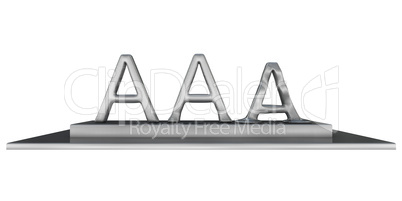 schmelzende metallische Buchstaben "AAA"