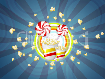 candies and popcorn