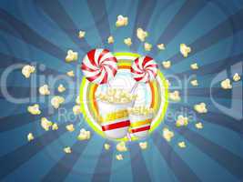 candies and popcorn