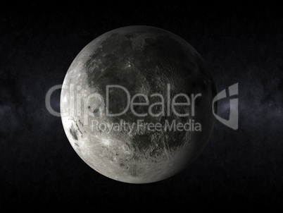 3d moon in the space