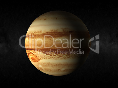 3d jupiter planet in the sky