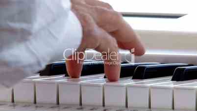 Man play music keyboard