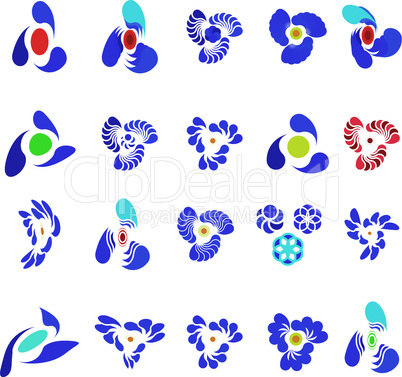 Set of different abstract symbols for design - also as emblem or logo.