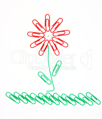 Flower from paper clips