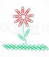 Flower from paper clips