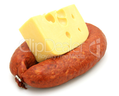 Fresh sausage with cheese