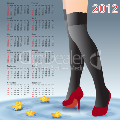 2012 Calendar female legs in stockings