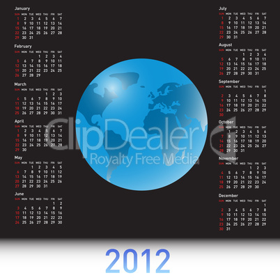 A globe Calendar for 2012