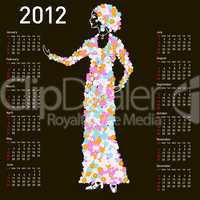 2012 calendar with woman spring