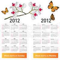 Stylish Japanese calendar for 2012.