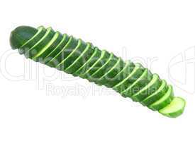 Sliced Cucumber Isolated on White Background