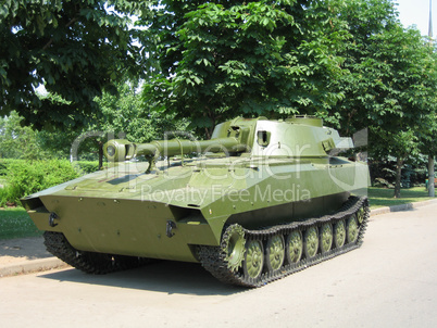 Old military technology on parking in a museum Russia Moscow