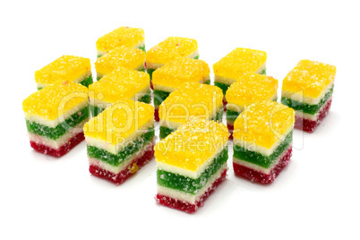 Multi-coloured fruit candy